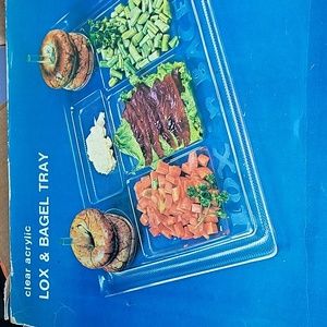 Vintage Clear Acrylic Lox & Bagel Tray